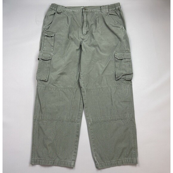 Cabelas Trail Hiker Pants Mens 40 38x29 Green Double Knee Hunting Outdoor Y2K - Picture 1 of 13